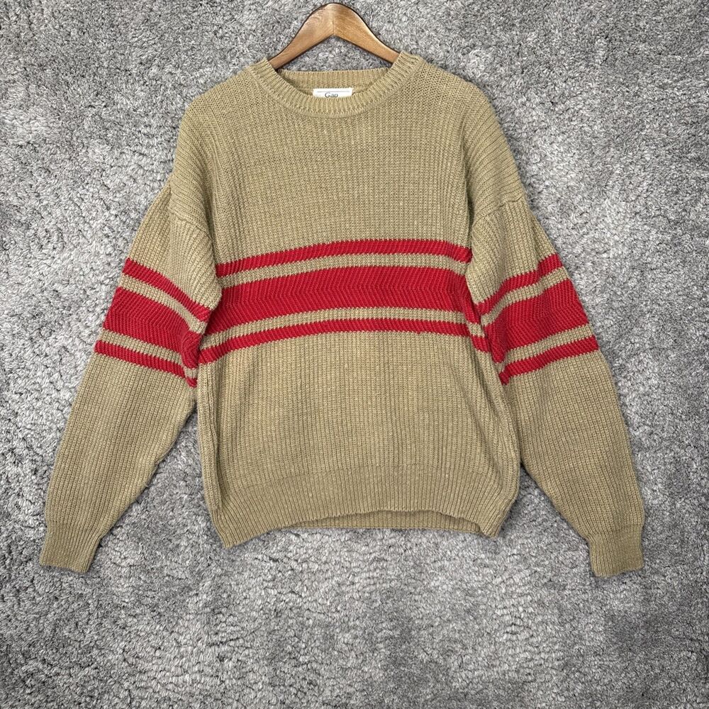 Vintage 90s Gap Thick Chunky Ribbed Knit Sweater Oversized Medium Ramie Cotton